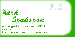 mark szakszon business card